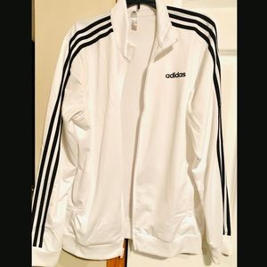 New White Black Adidas size Large track jacket